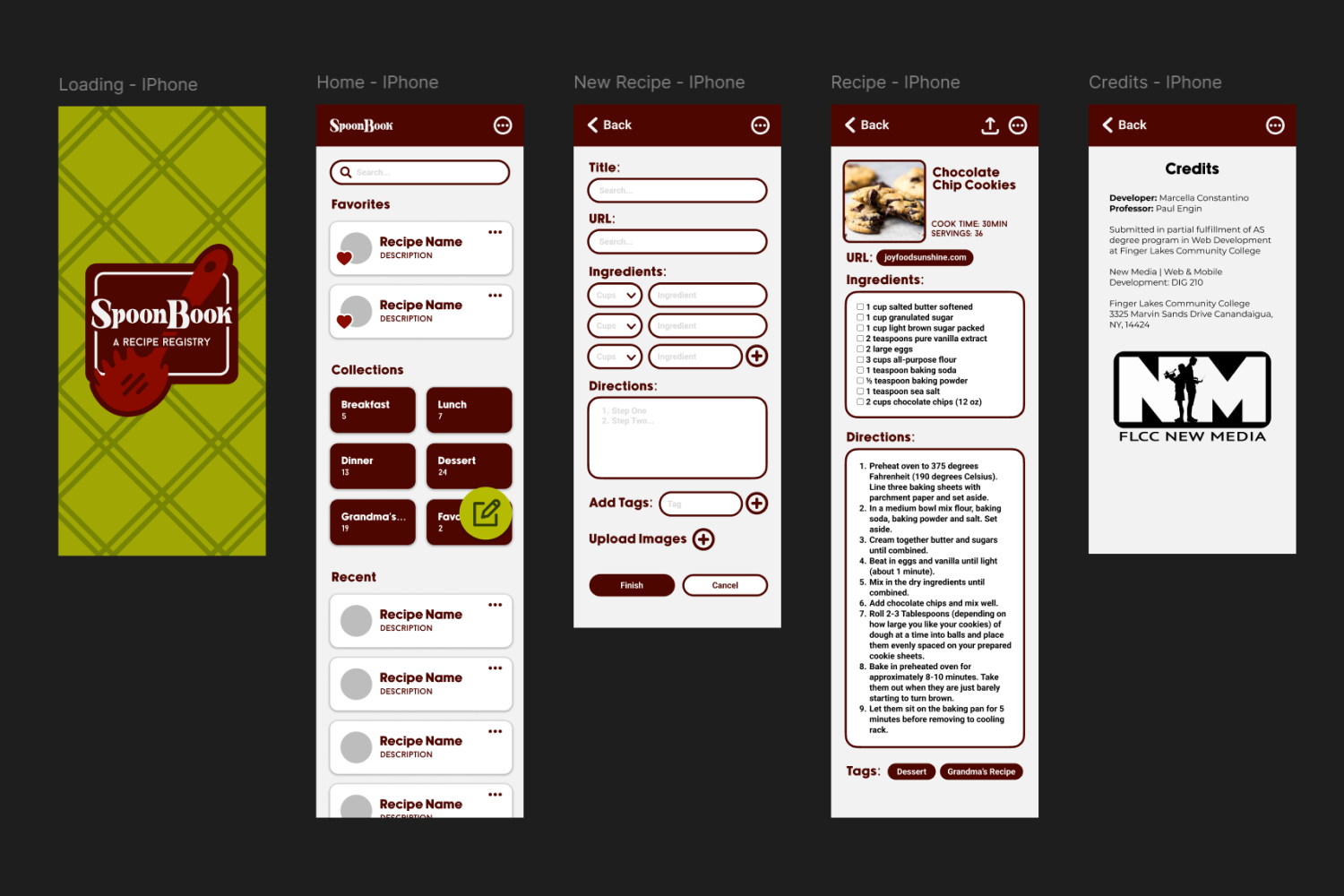 Designing each screen in Figma.
