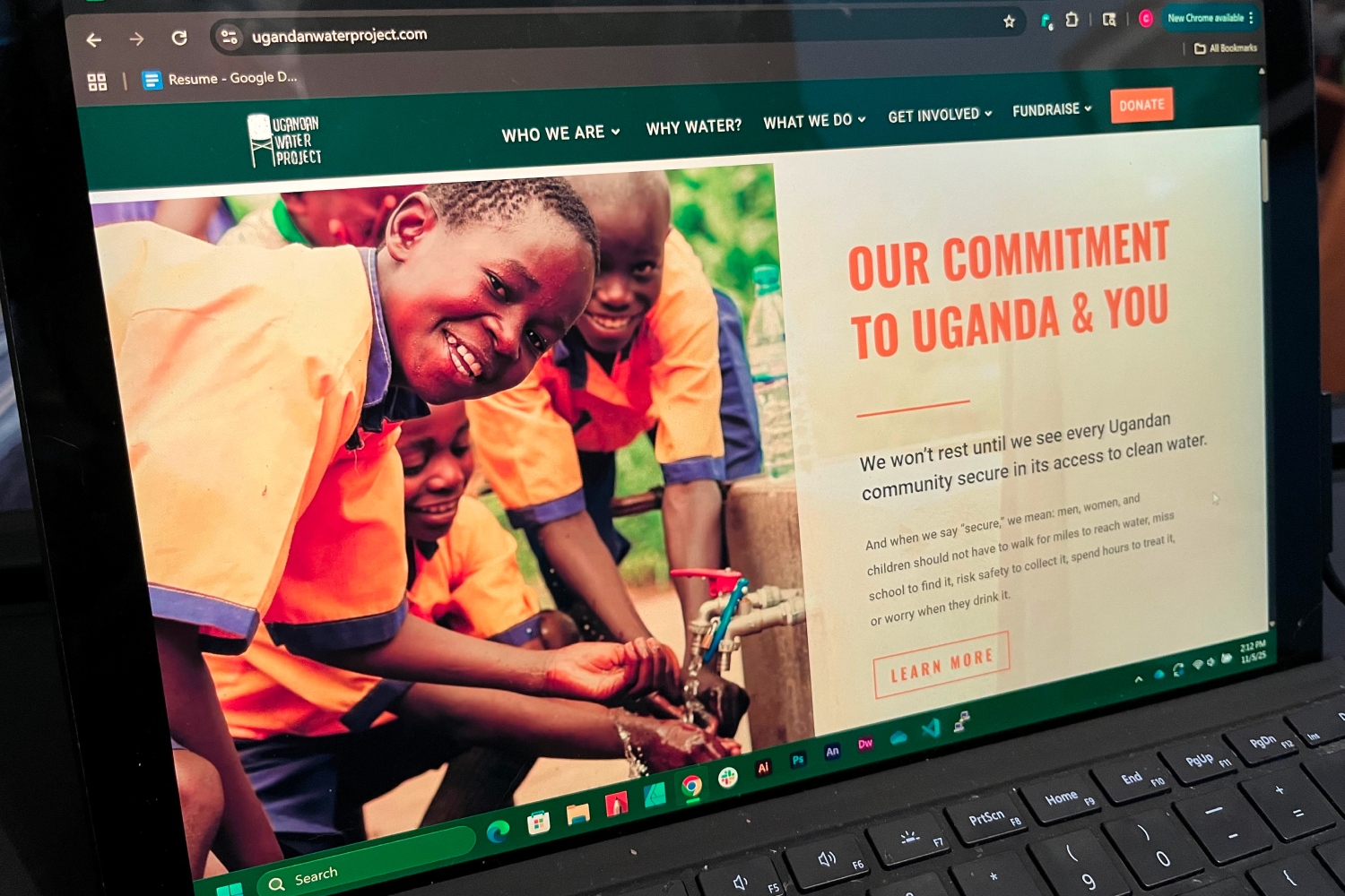 Ugandan Water Project's website