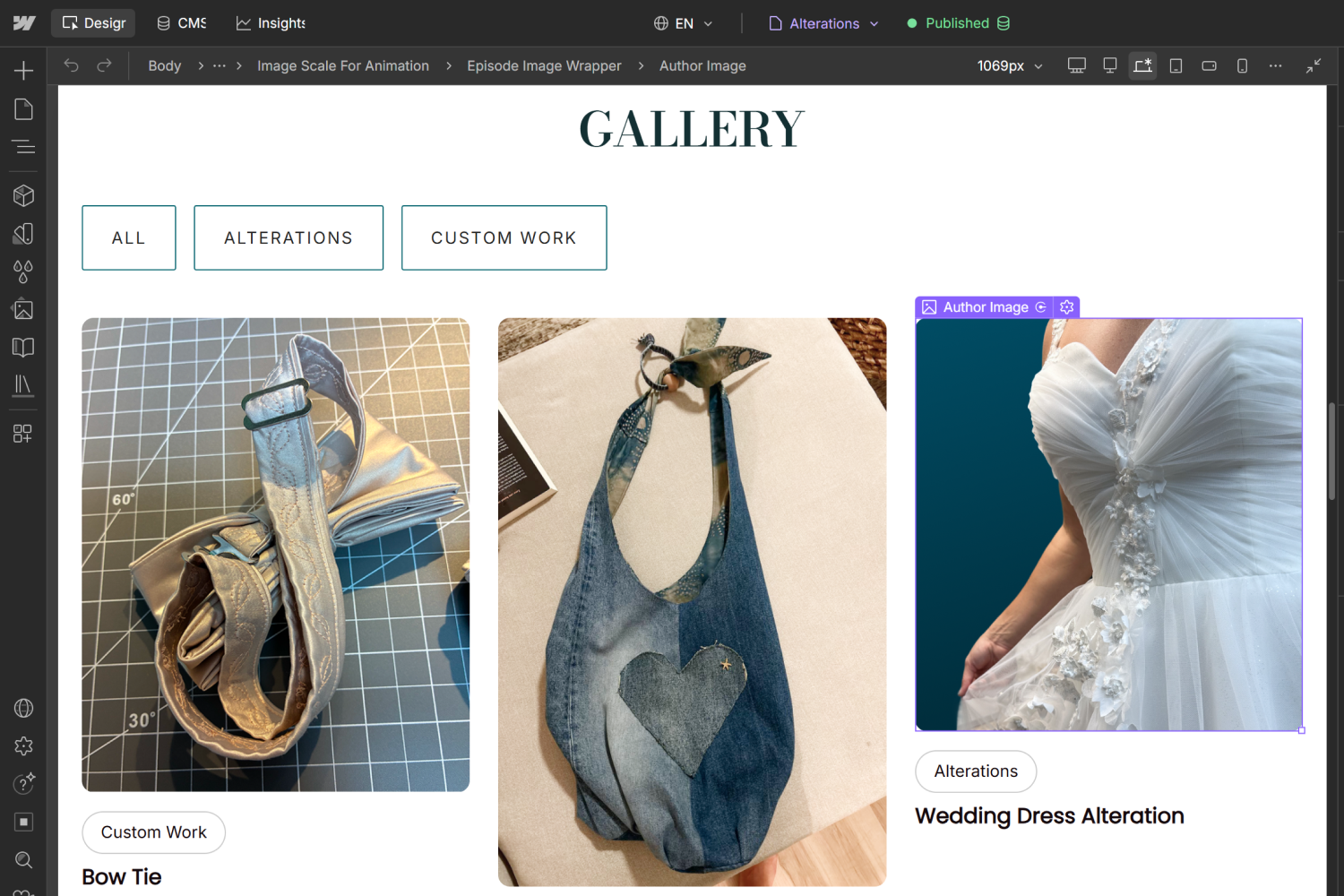 Creating new filterable photo gallery.