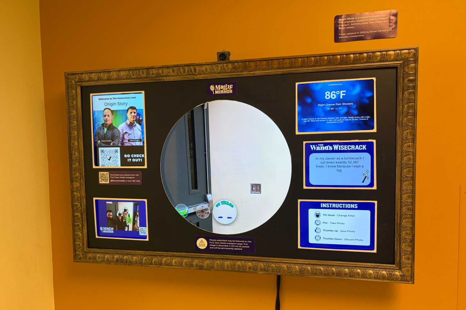 TV running the Magic Mirror program.