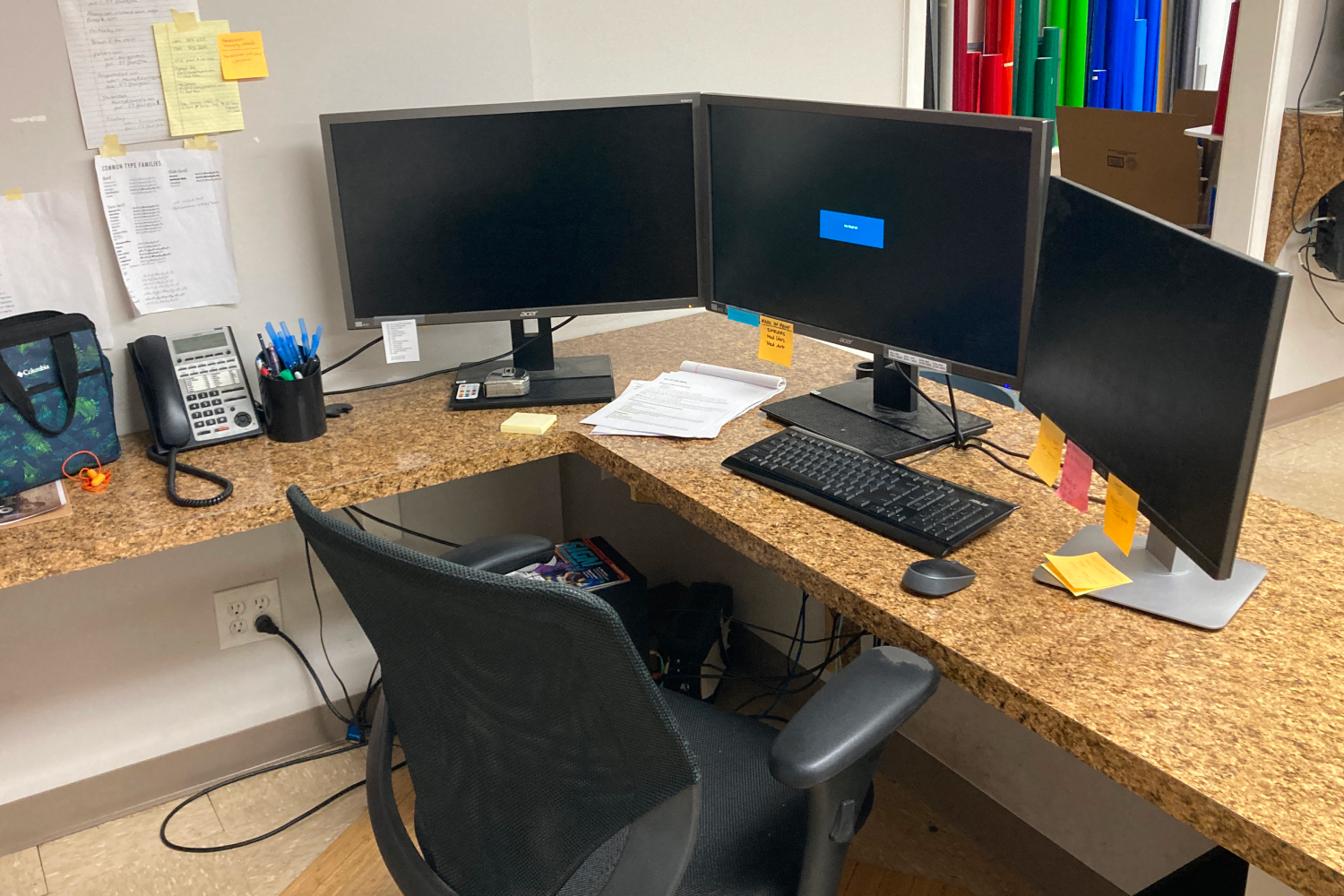 Office space with computers.