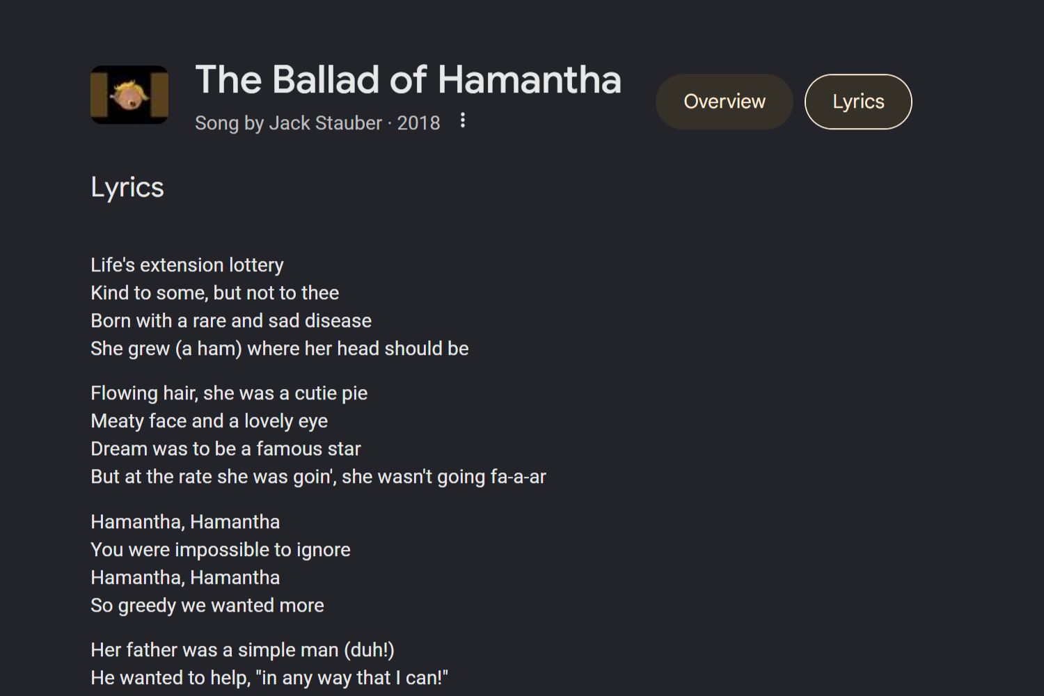 Ballad of Hamantha Lyrics