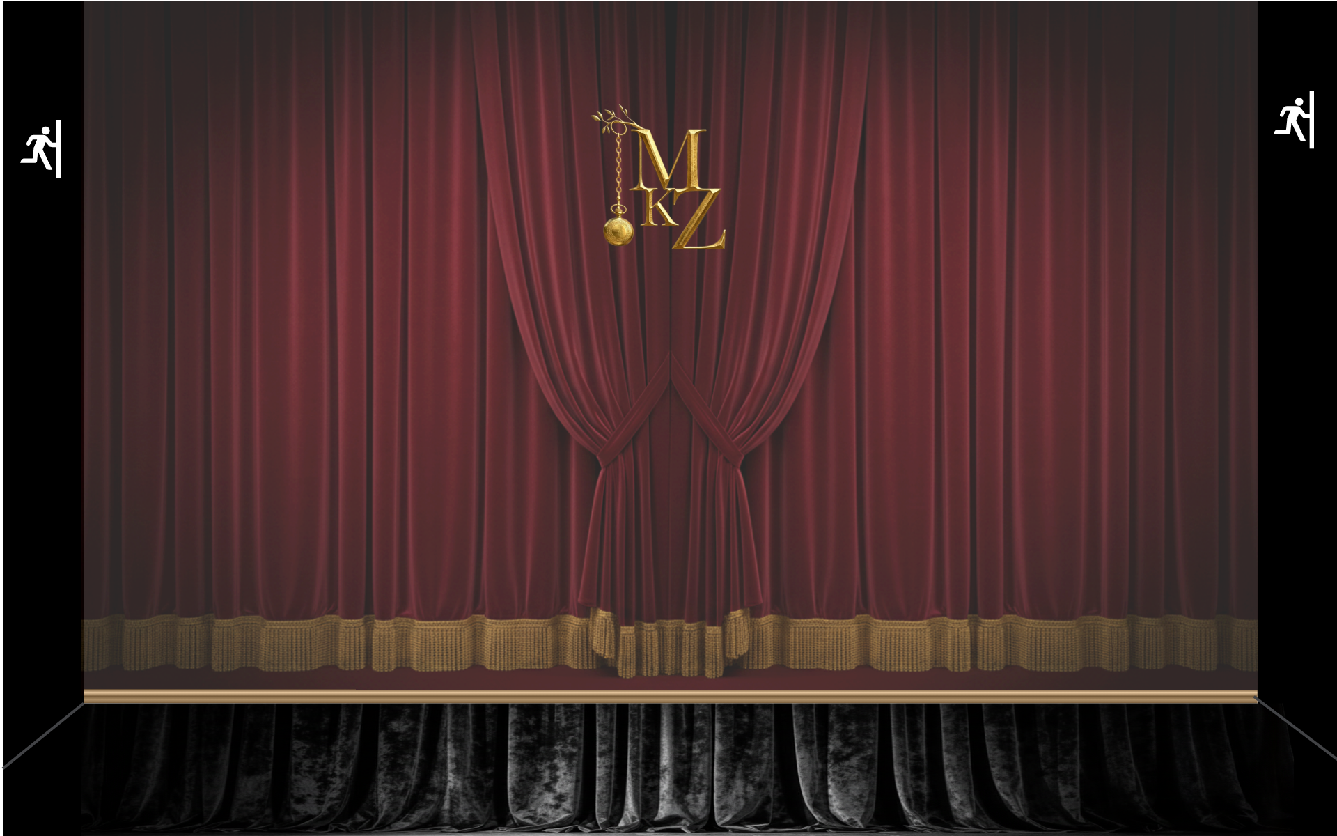 Theater stage with curtains closed