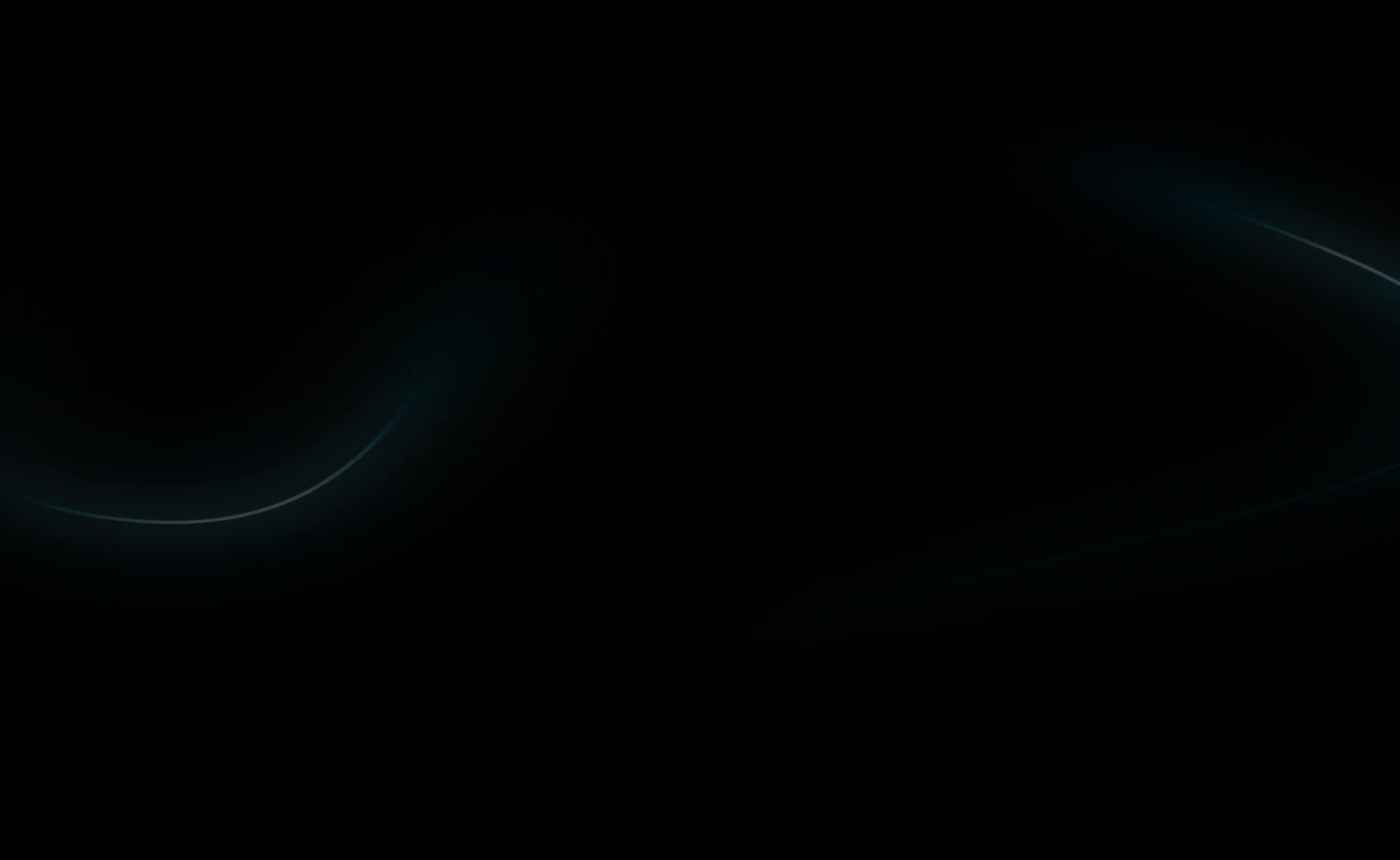 Abstract dark background with soft glowing curved lines in purple and green hues.