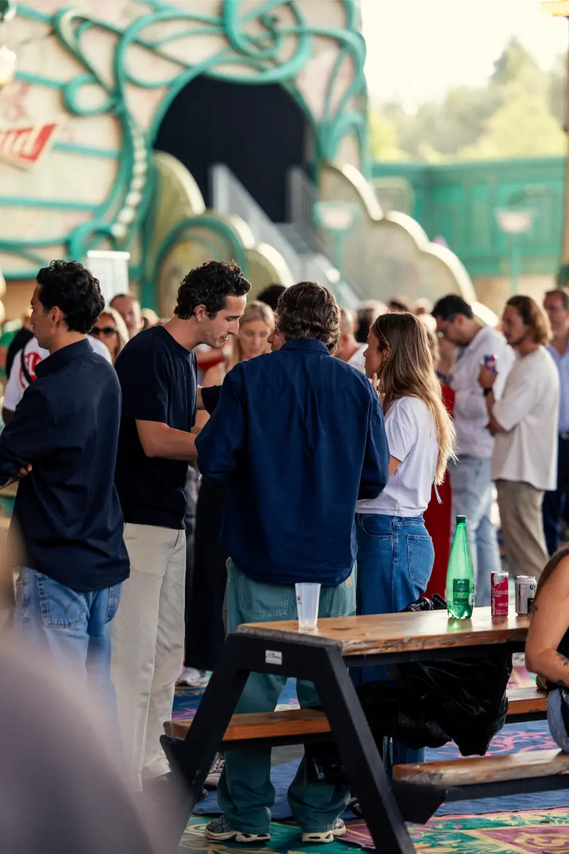 Ornate art nouveau tower with purple and blue details and intricate metalwork resembling flower petals at the Love Tomorrow Summit
