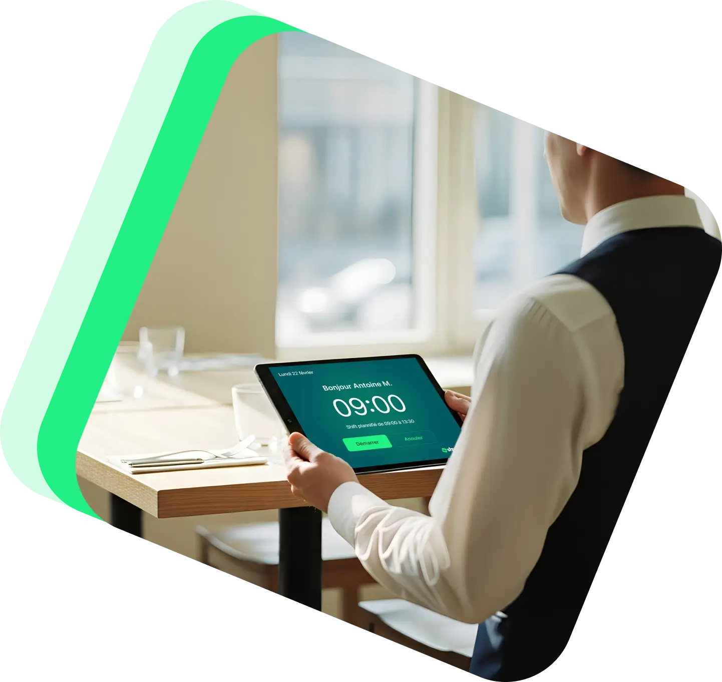 Interface du logiciel de pointage Shyfter