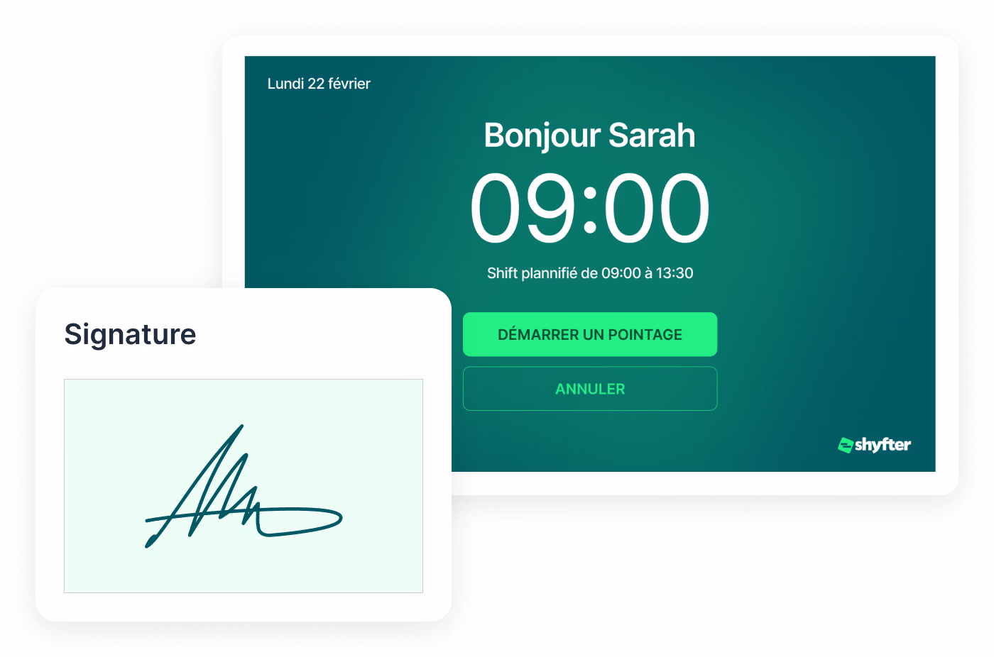 Rapport de badgeage avec heures d'entrée et de sortie