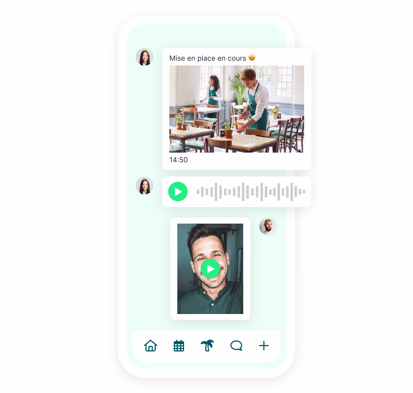 Envoi d'annonces et notifications push aux employés