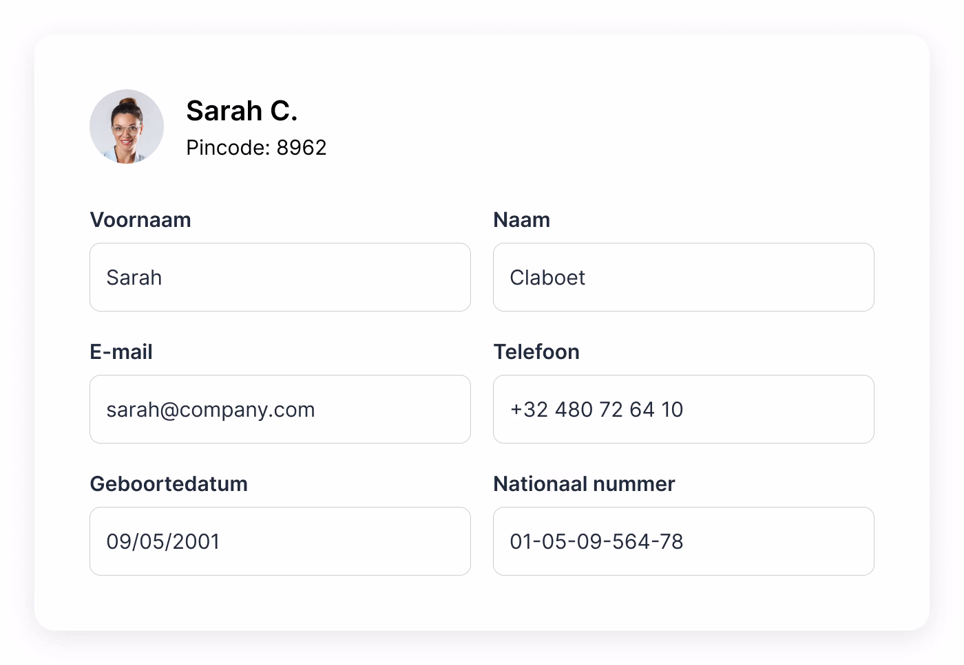Lijst van medewerkers en profielen in Shyfter