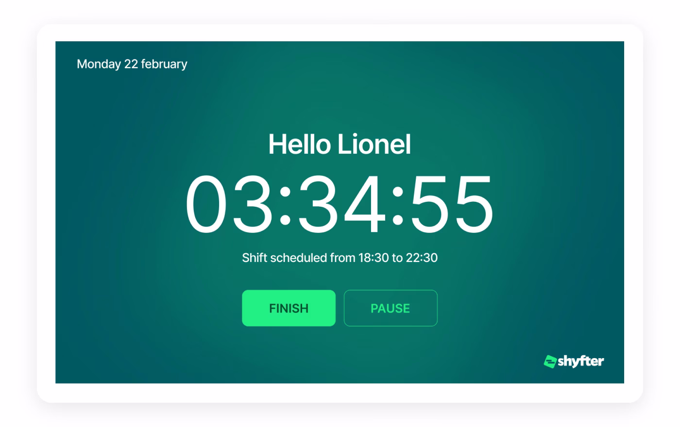 Shyfter digital time clock configuration