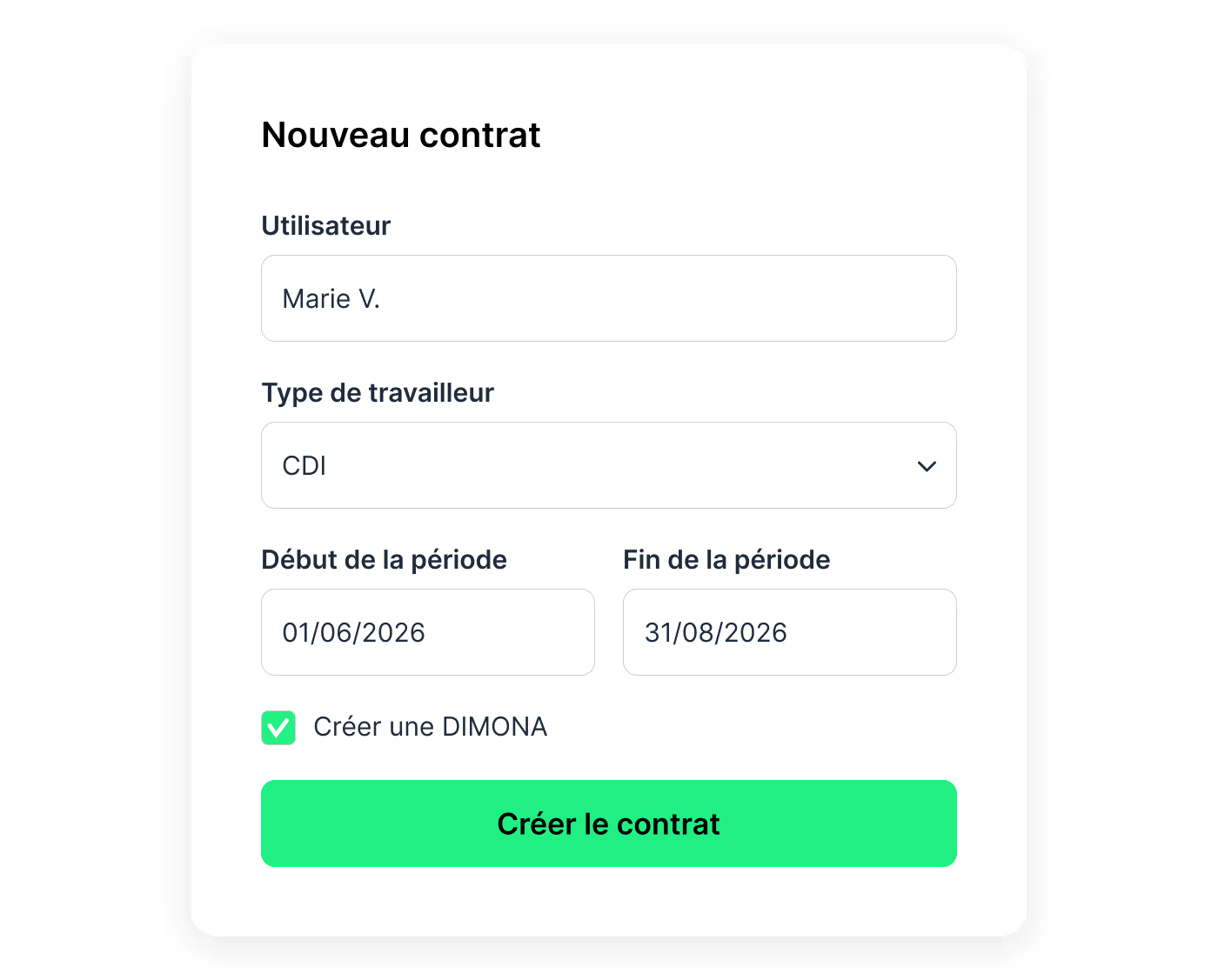 Dimona au contrat