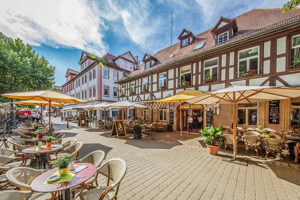 das Café Mengin in der Altstadt von Eelangen
