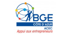 Logo BGE Côte d'Azur ACCEC avec l'inscription Appui aux entrepreneurs.