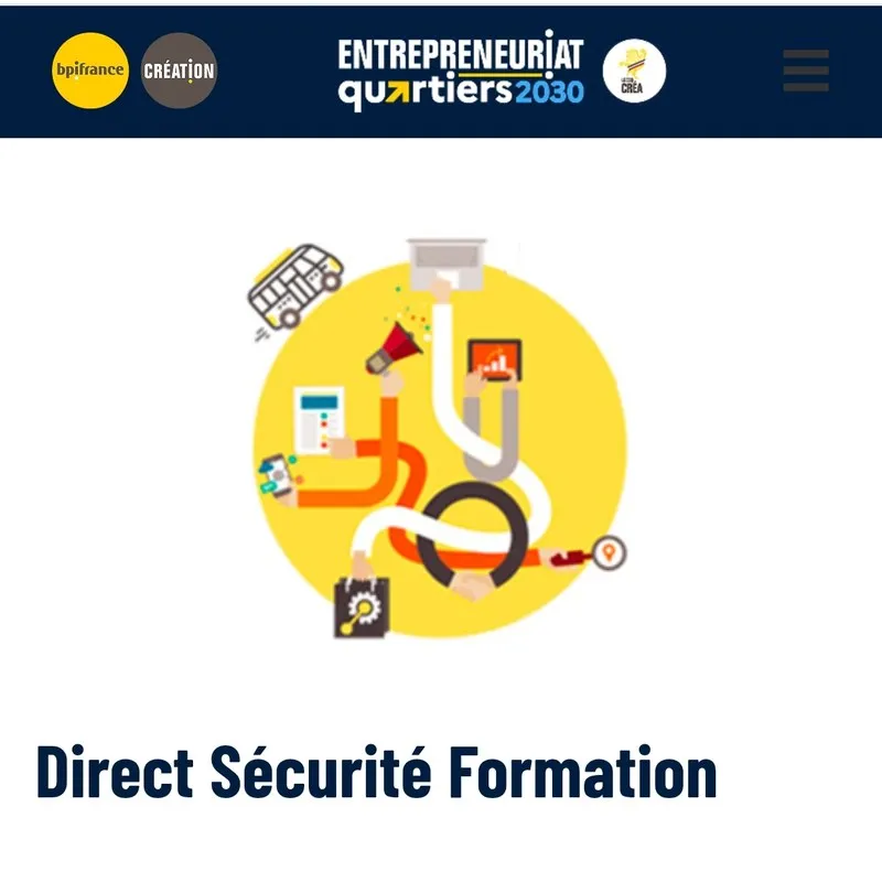 Direct Sécurité Formation lauréat Entrepreneuriat Quartiers 2030 Talents des Cités en 2021
