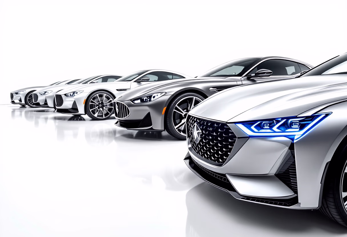 image of vehicle lineup (for an auto dealership)