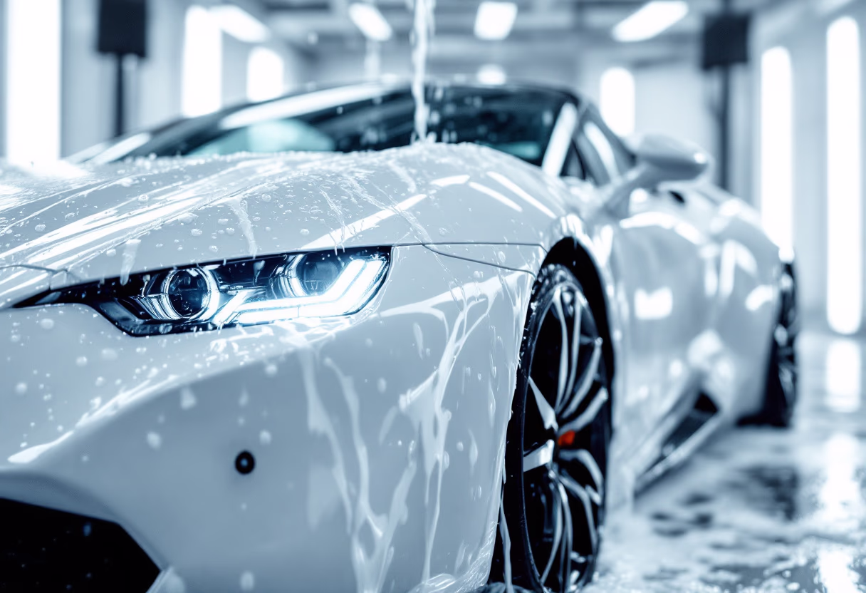 image of a car wash process