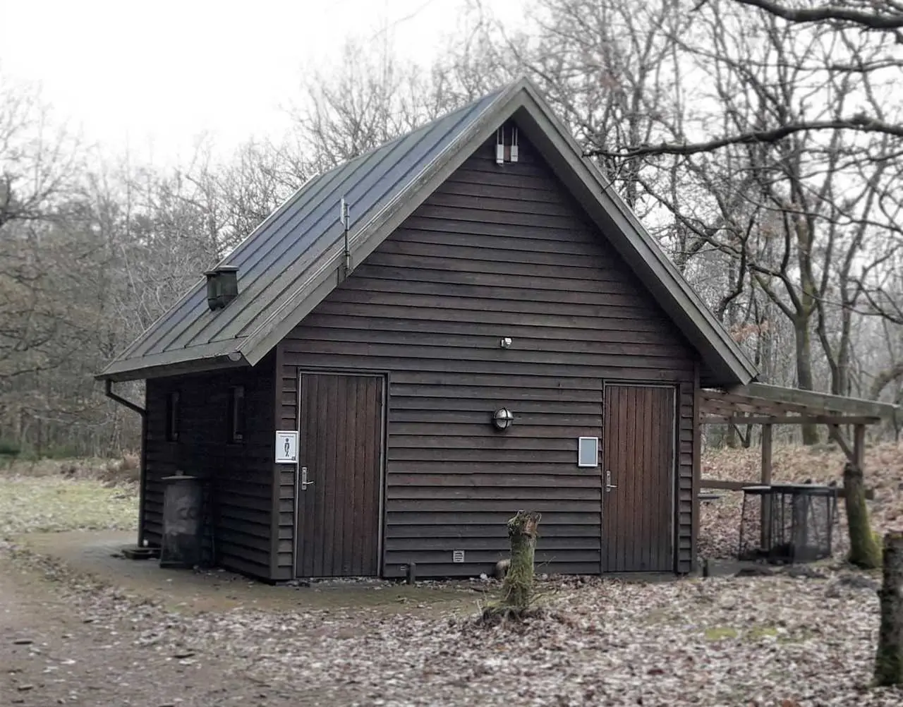 A rustic public toilet
