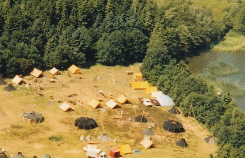A birds-eye-view of the camp grounds