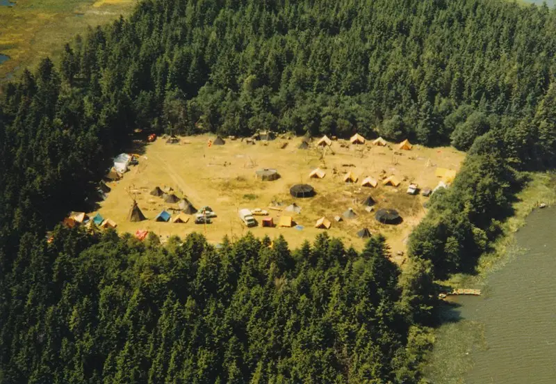 A birds-eye-view of the camp grounds