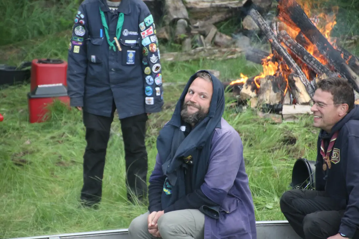 A guy in costume pulling a funny face