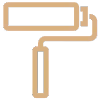 Brown and beige paint roller icon.