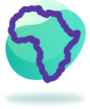 Icon with map of Africa.