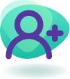 Icon "Create account", adding a user.