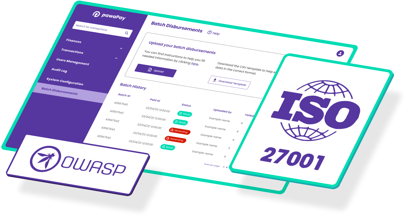Graphic "Secure and compliant" with iso 27001 card.