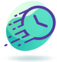 Icon clock with green background.