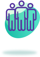 People icon with green background.