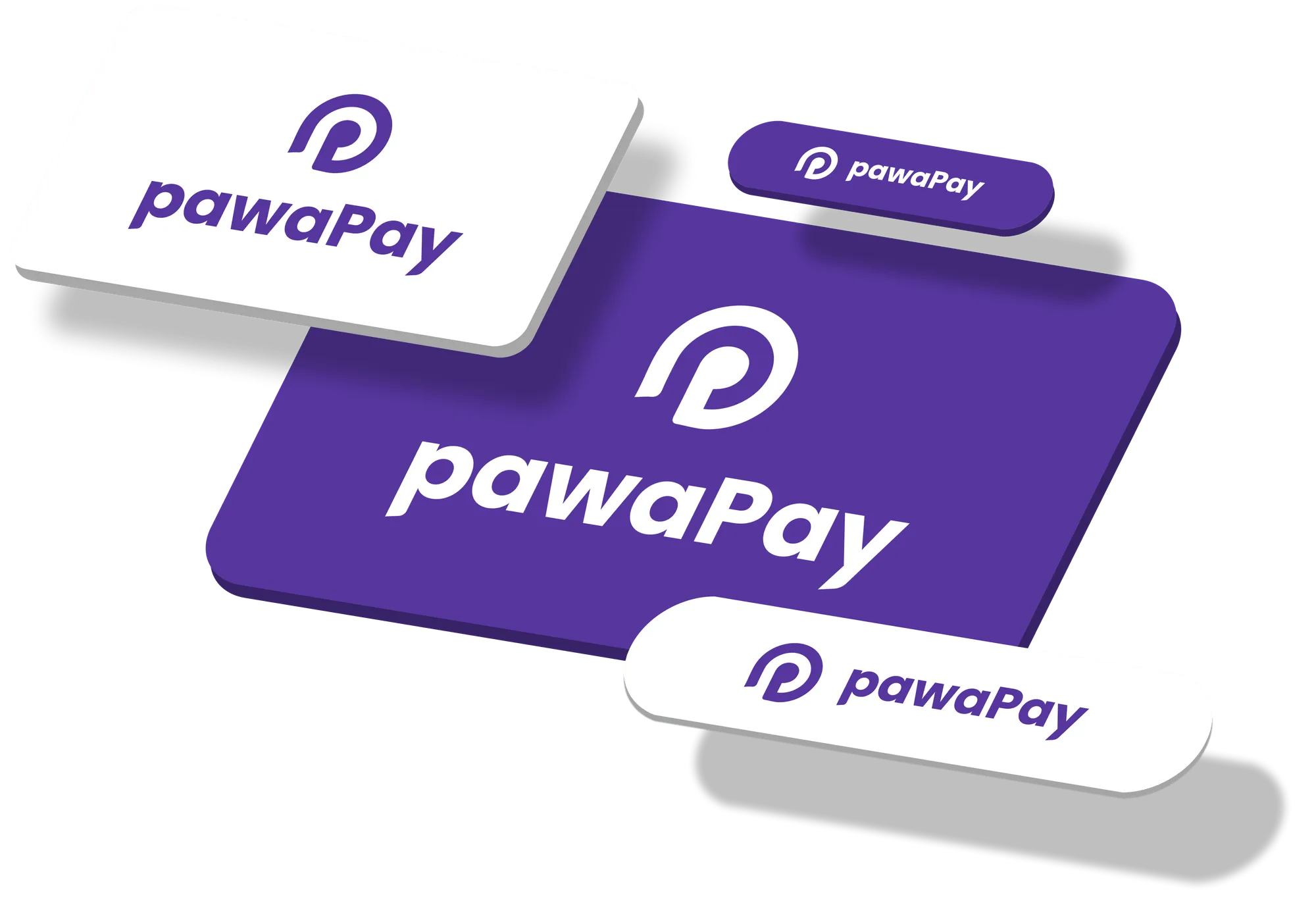 Screens with pawaPay logo with different size.