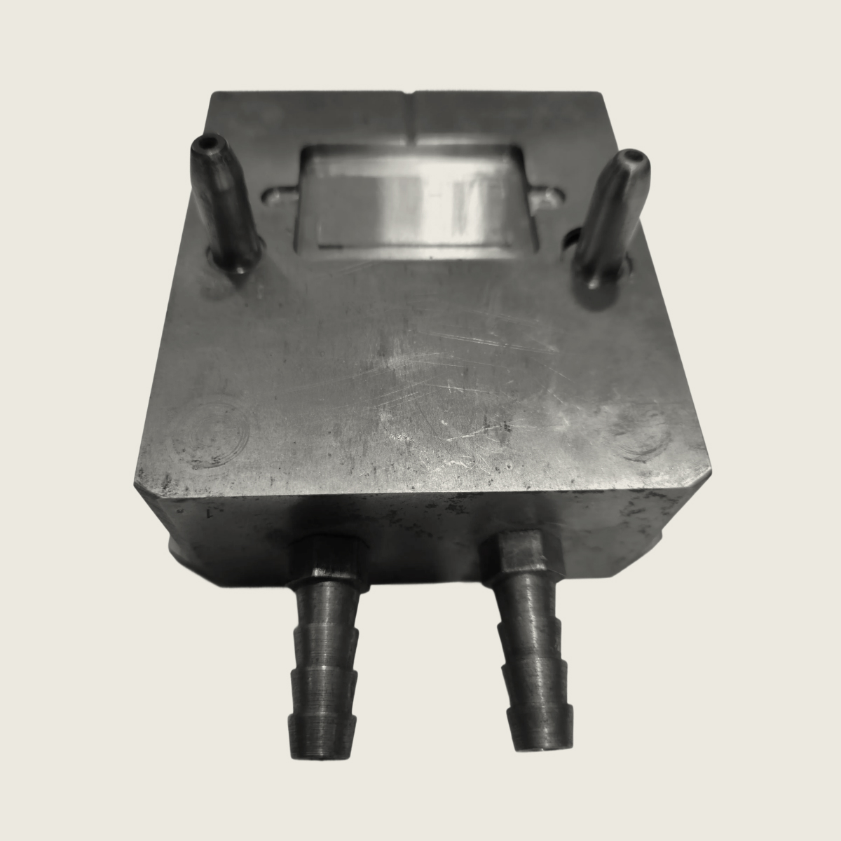 Photo of plastic injection moulding form.