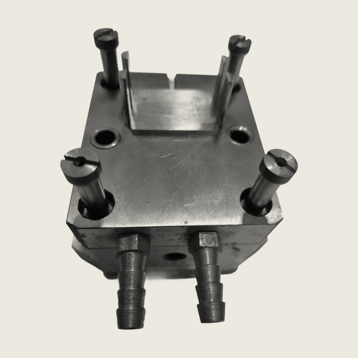 Photo of plastic injection moulding form.