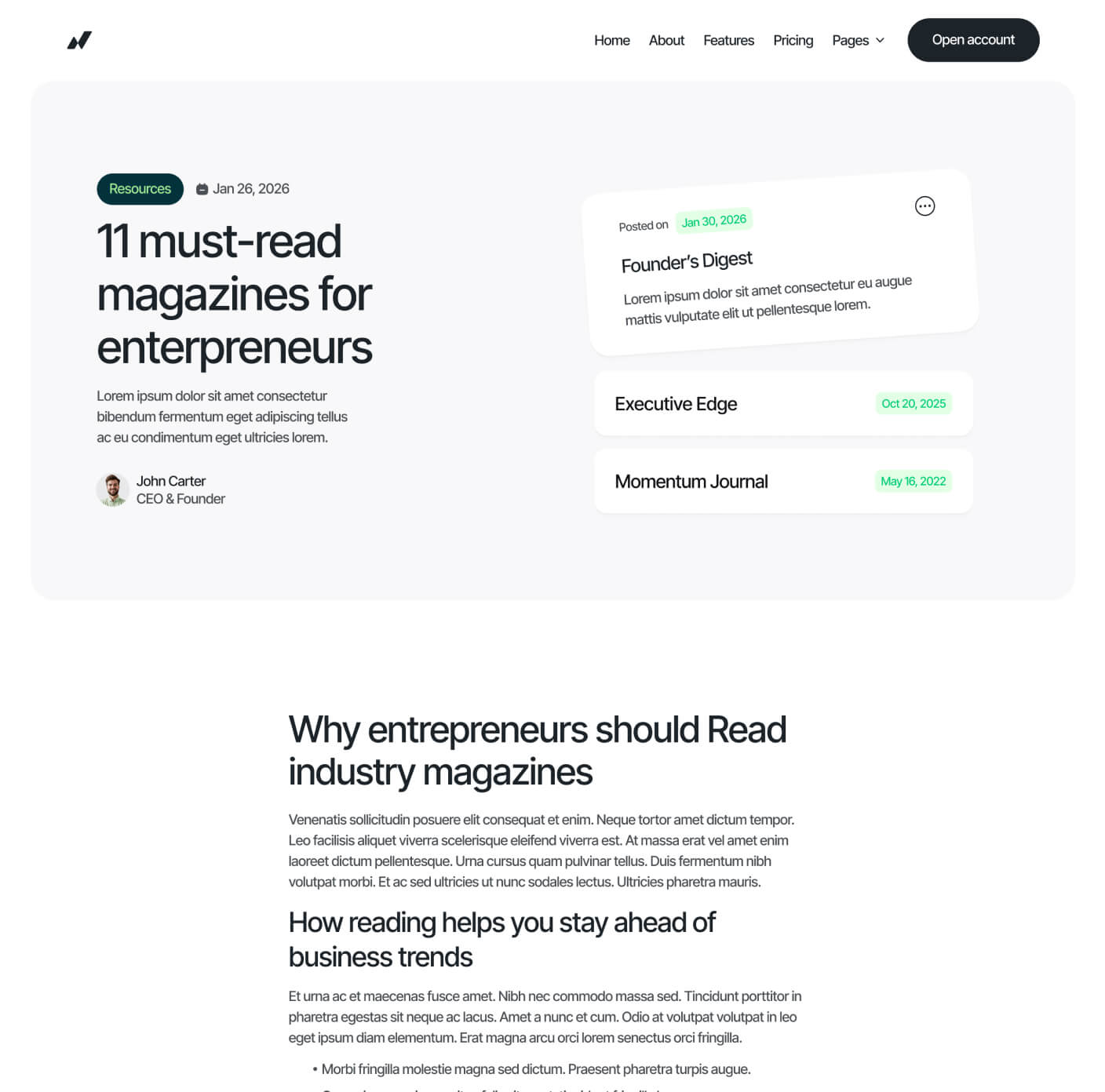 Cardpay - Blog Post Page - Bank Webflow Template