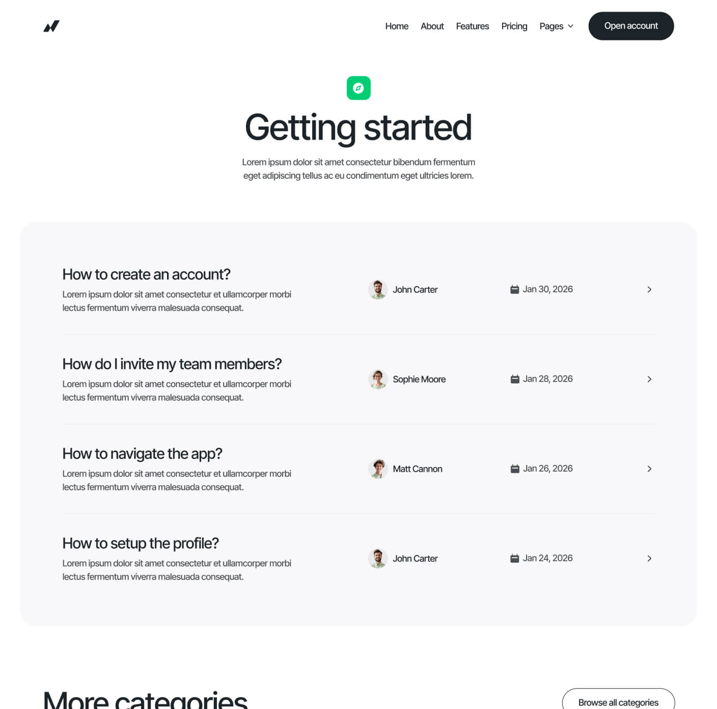 Cardpay - Help Center Category Page - Bank Webflow Template