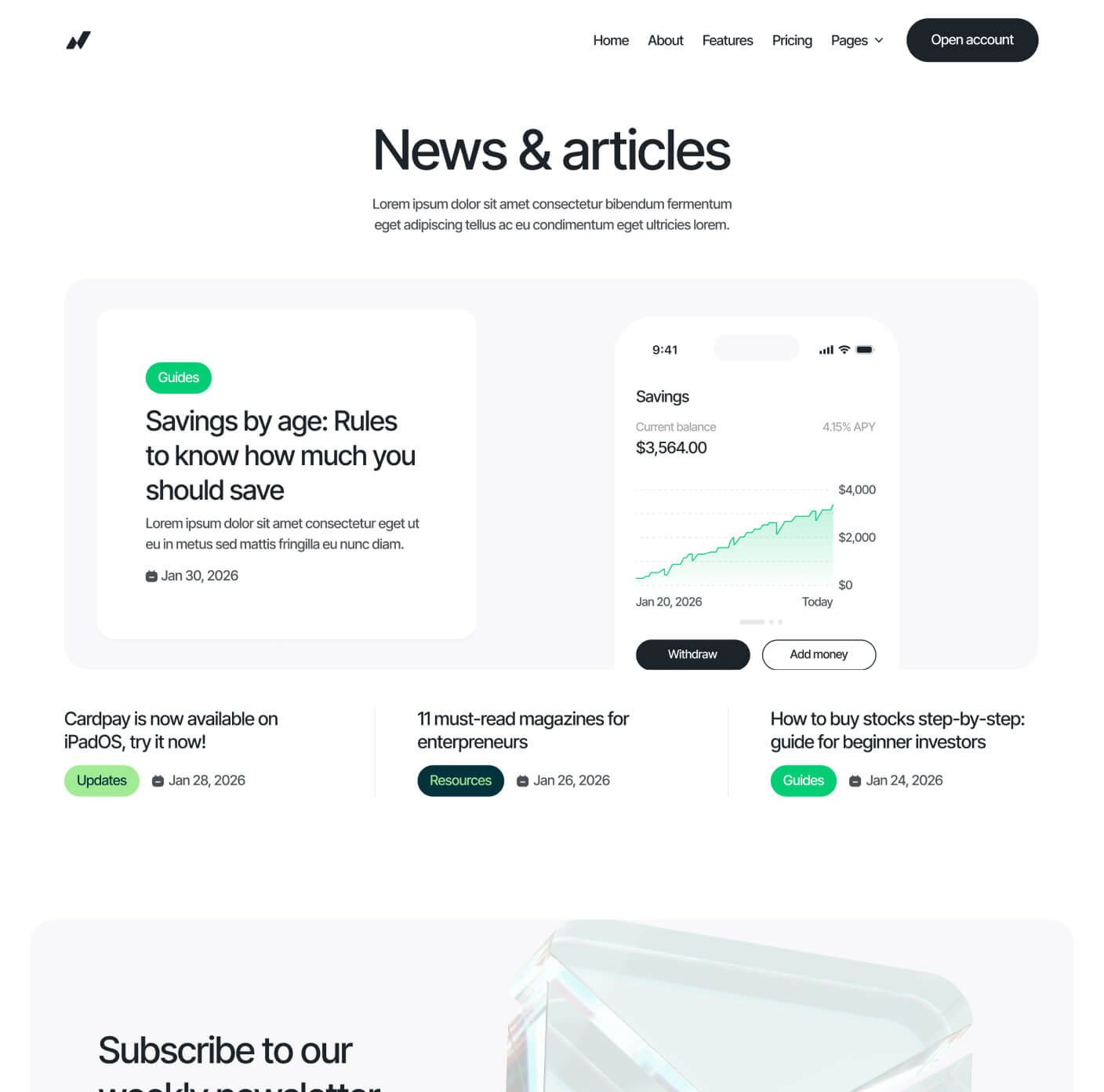 Cardpay - Blog V1 Page - Bank Webflow Template