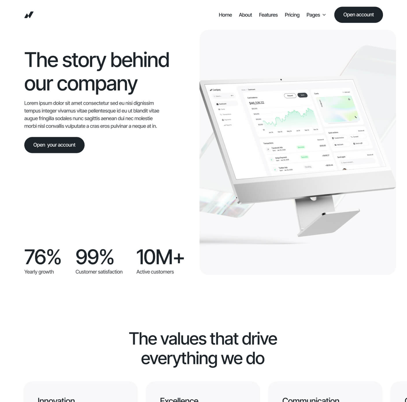 Cardpay - About Page - Bank Webflow Template