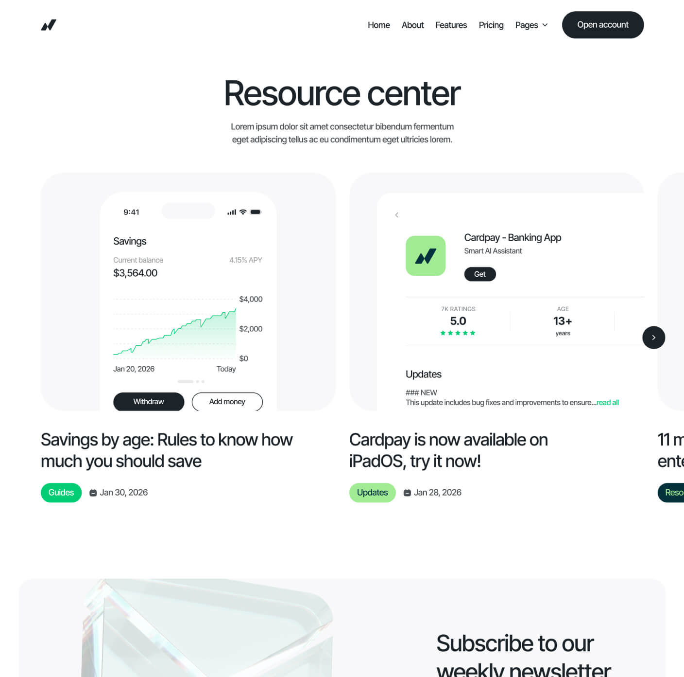 Cardpay - Blog V3 Page - Bank Webflow Template