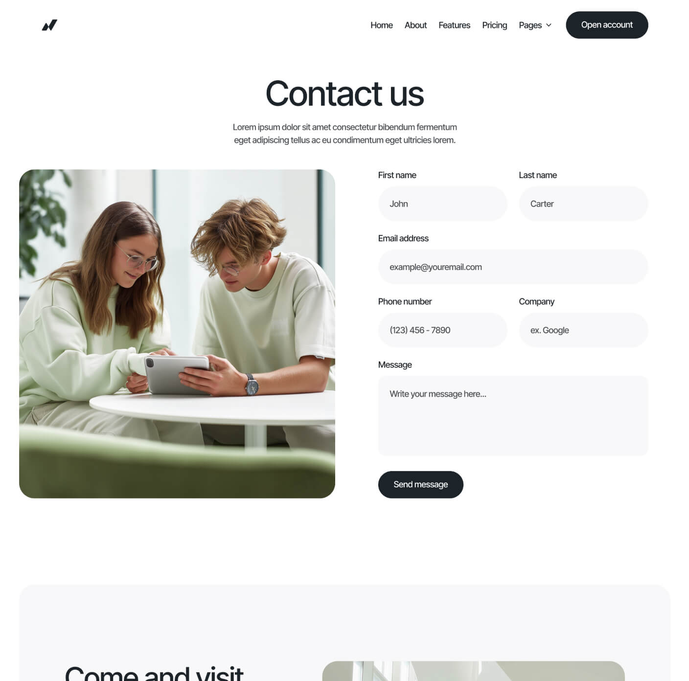 Cardpay - Contact V1 Page - Bank Webflow Template