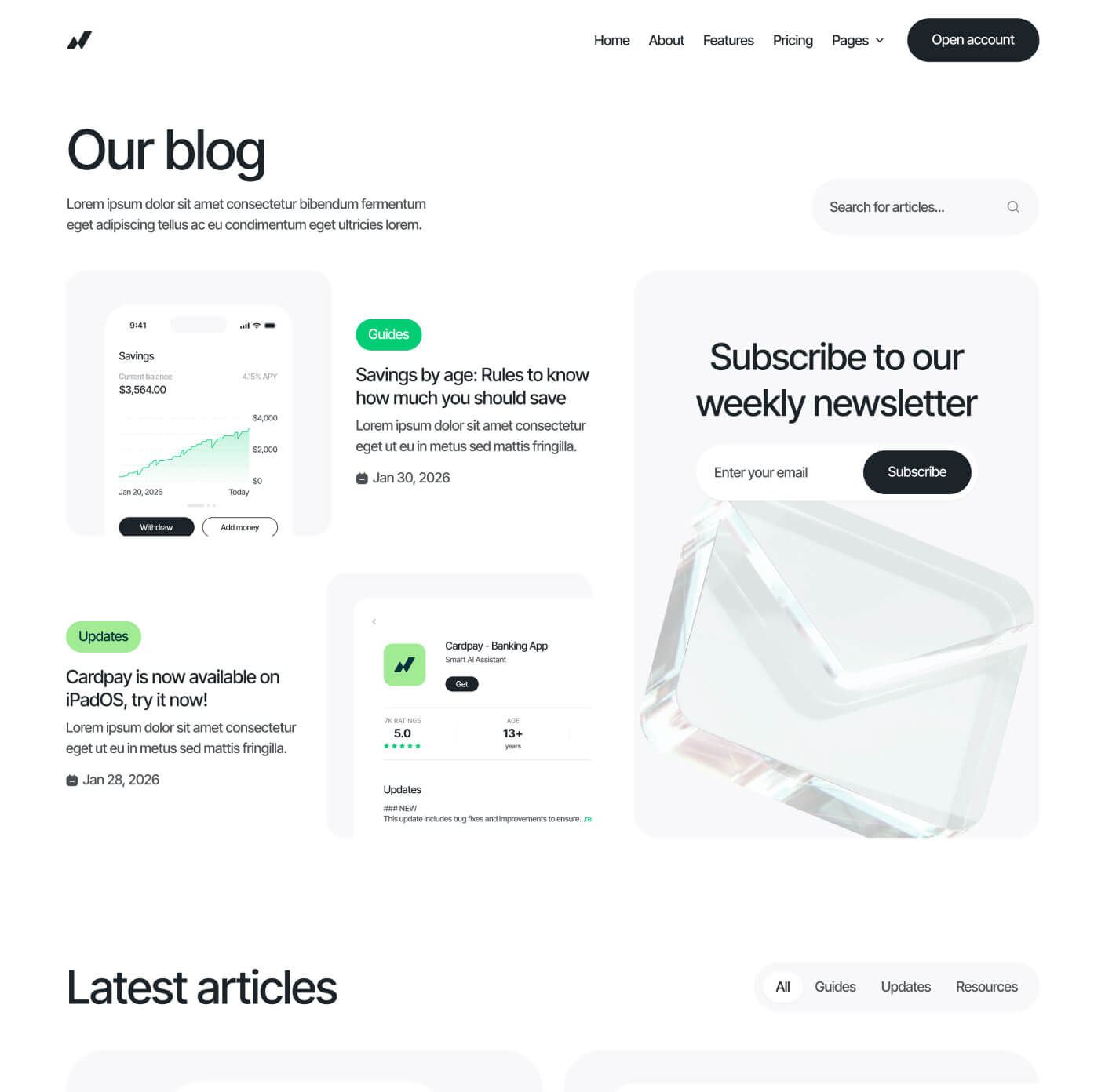 Cardpay - Blog V2 Page - Bank Webflow Template