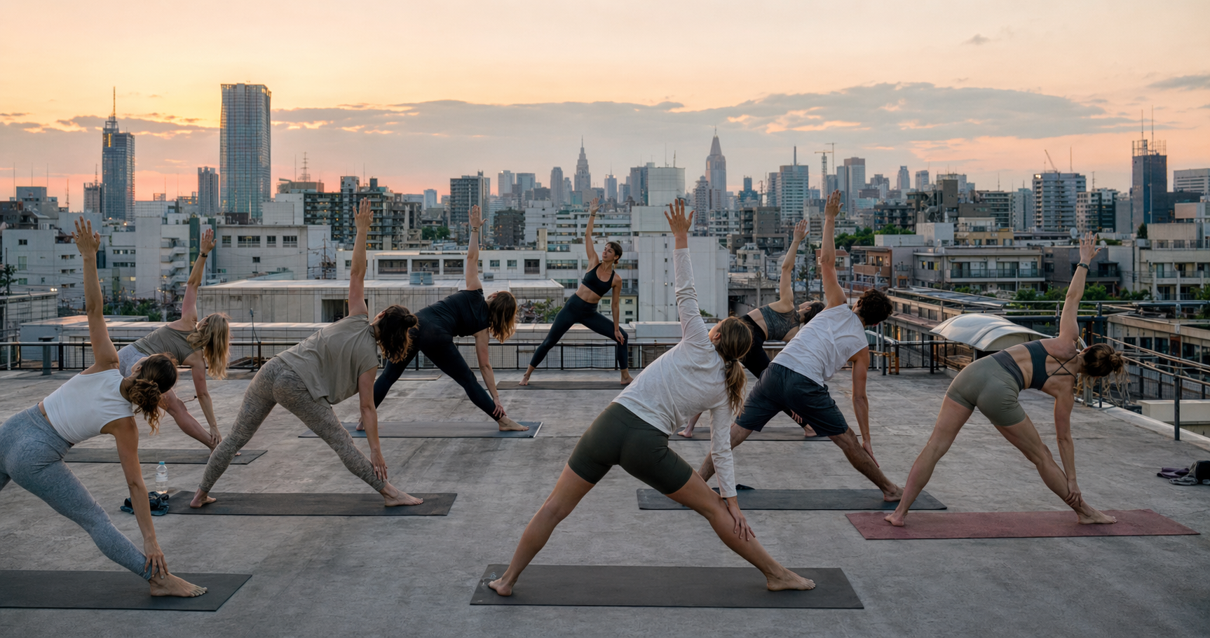 outdoor yoga by a tranquil lake