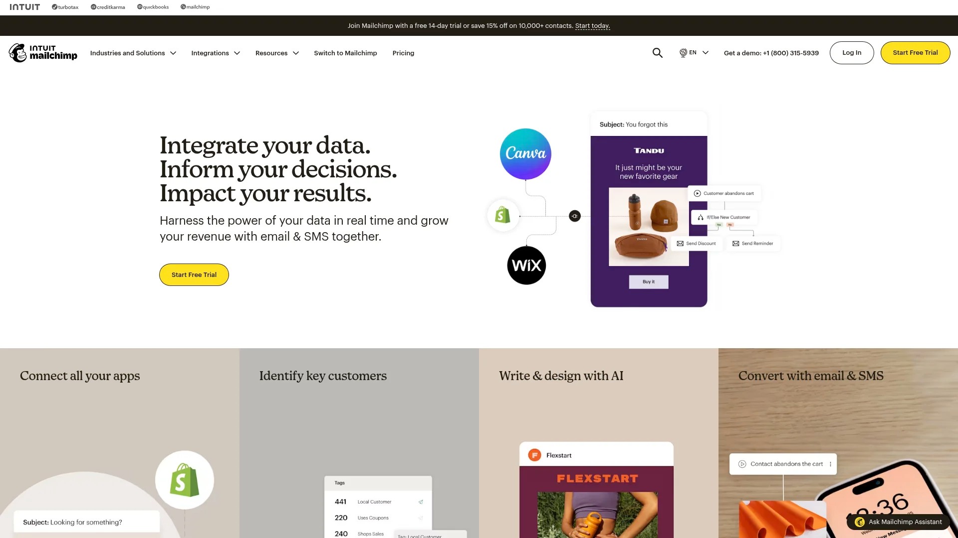 Screenshot of https://mailchimp.com