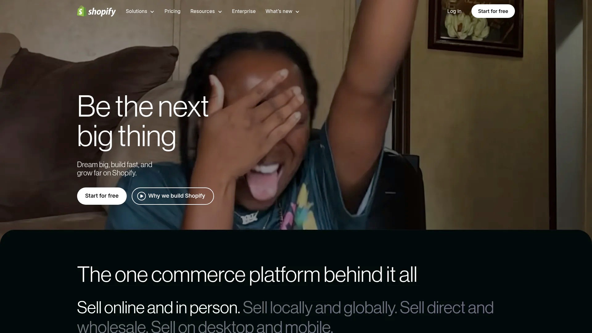 Screenshot of https://www.shopify.com