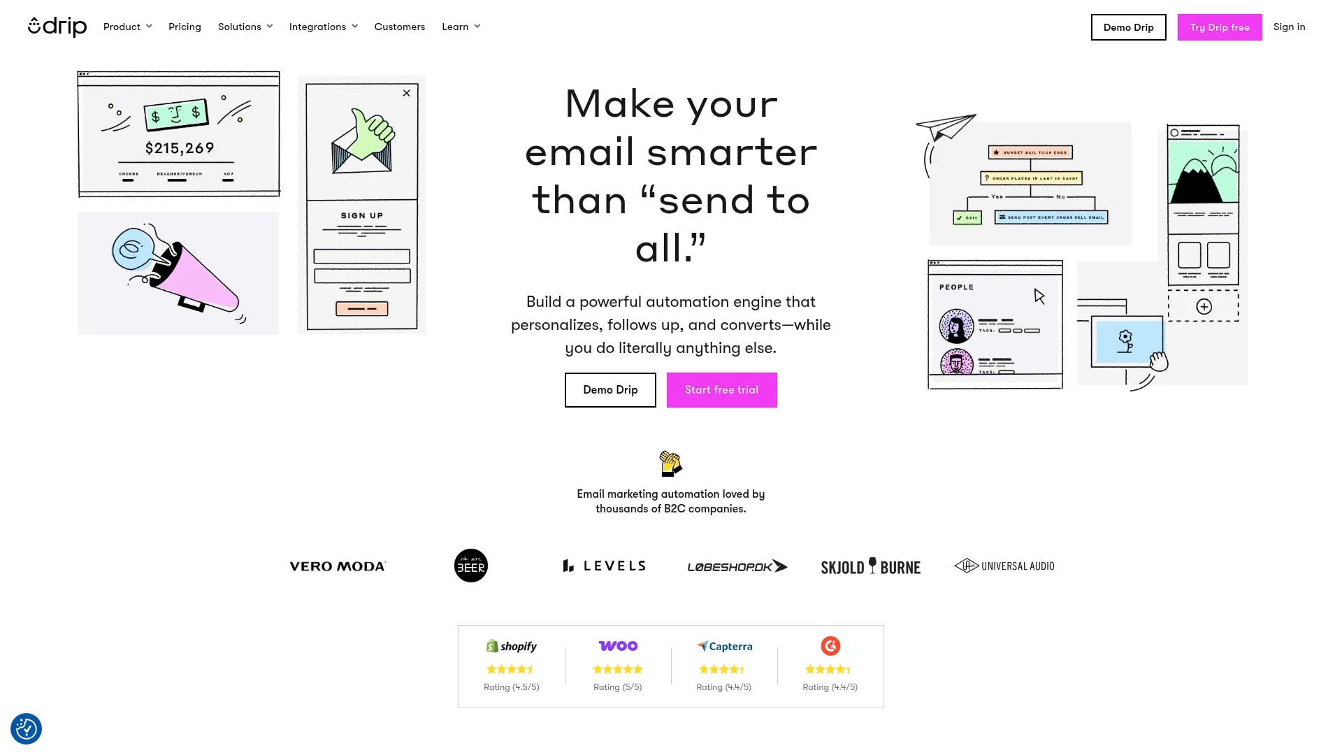 Screenshot of https://drip.com