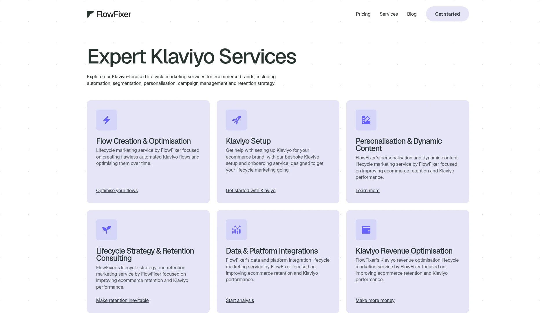 Screenshot of https://www.flowfixer.com/services