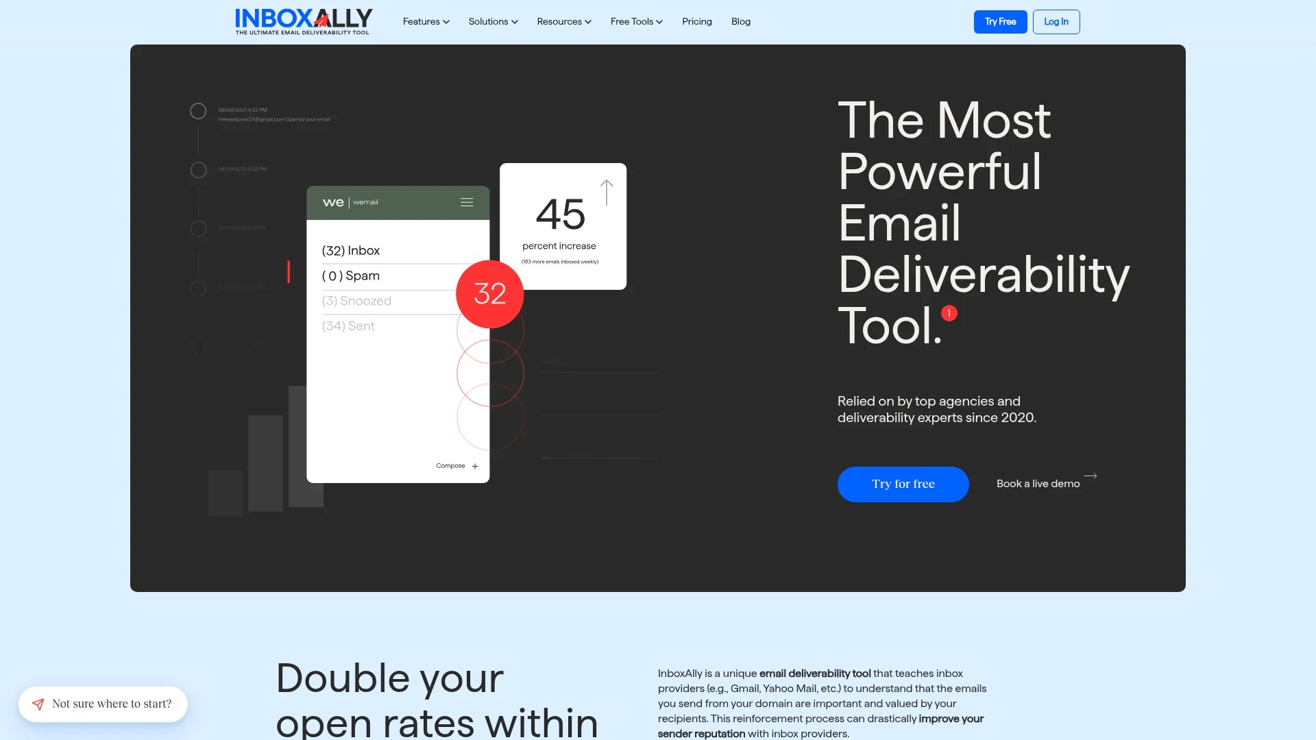 Screenshot of https://www.inboxally.com