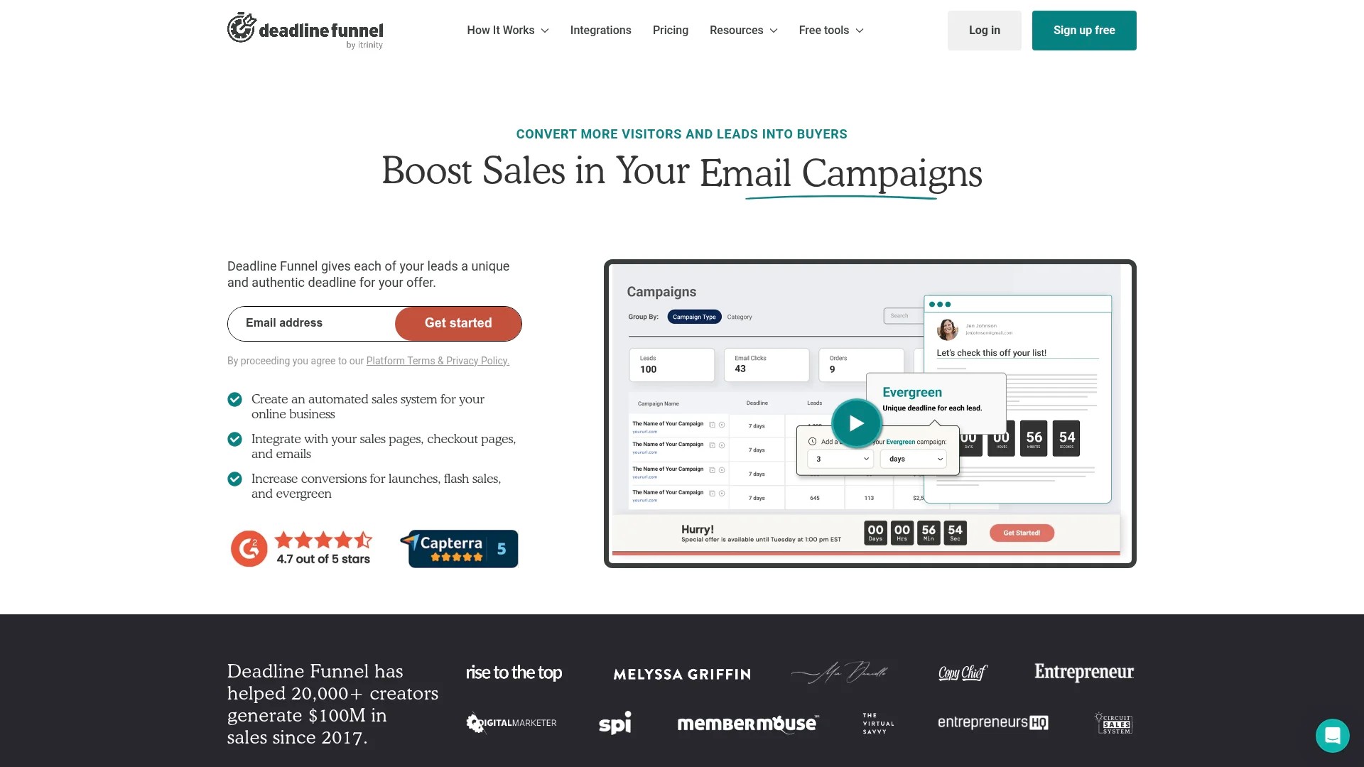 Screenshot of https://deadlinefunnel.com