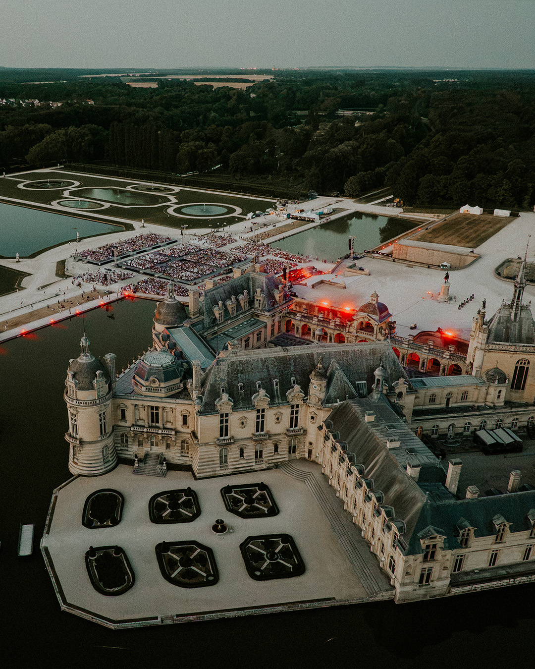 Ludovico Einaudi in the gardens of the Château de Chantilly, June 2026