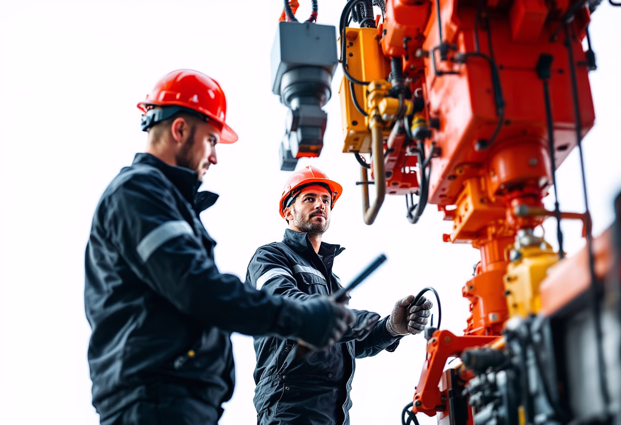 image of port workers and logistics