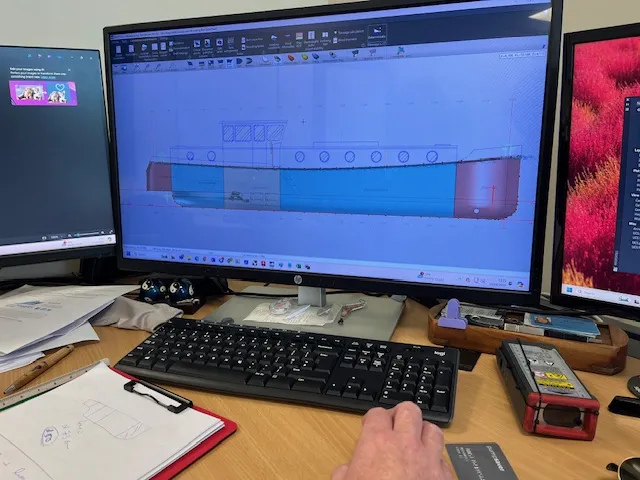 Barge under construction for the Floating Voices programme